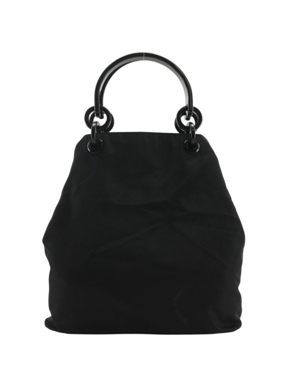 Prada Nylon Plastic Black Handbag